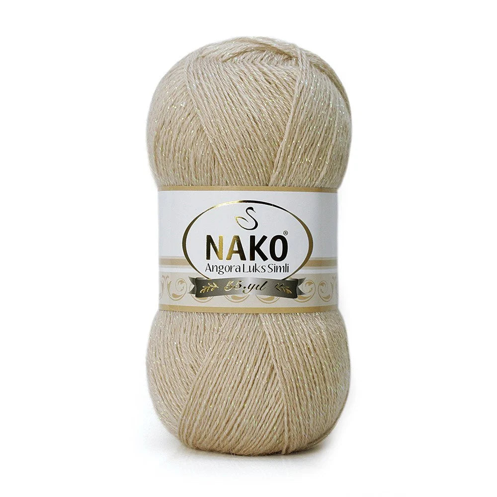 Nako Angora Luks simli, glitter, crochet knit yarn, Hobby Shopy