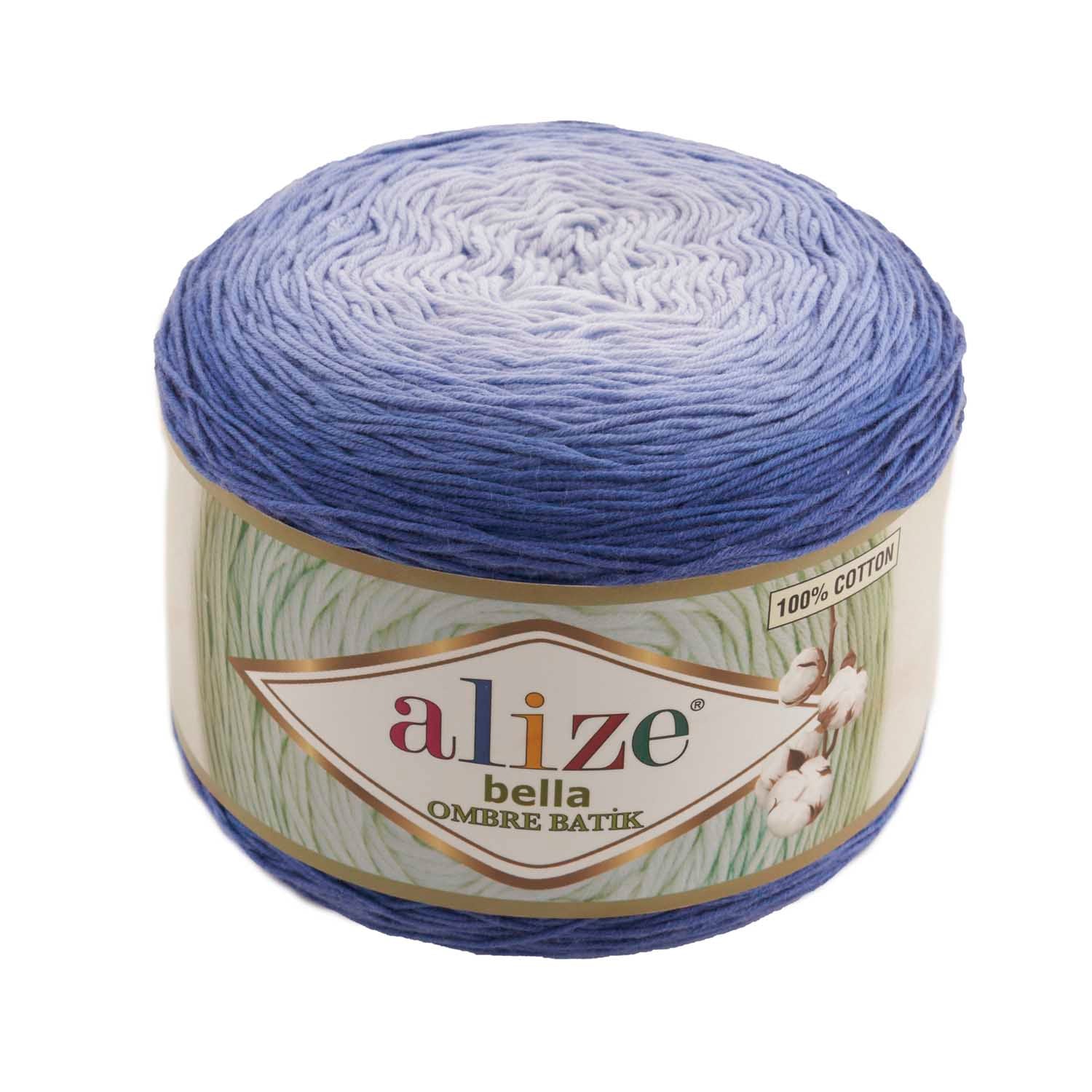 Alize Bella Ombre Batik 7407 Cake Yarn, Cotton, Hand hnitting, Crochet, Hobby Shopy