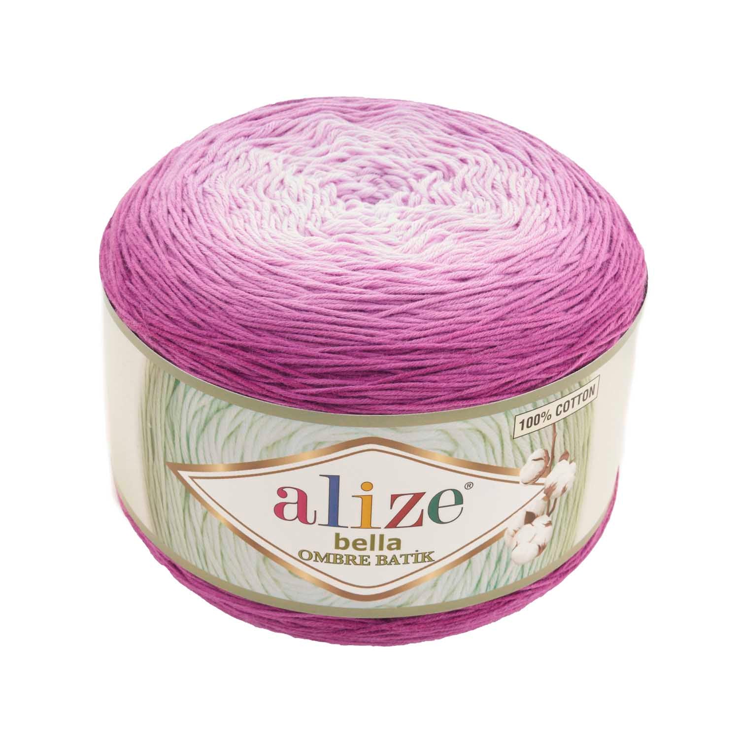 Alize Bella Ombre Batik 7429 Cake Yarn, Cotton, Hand hnitting, Crochet, Hobby Shopy