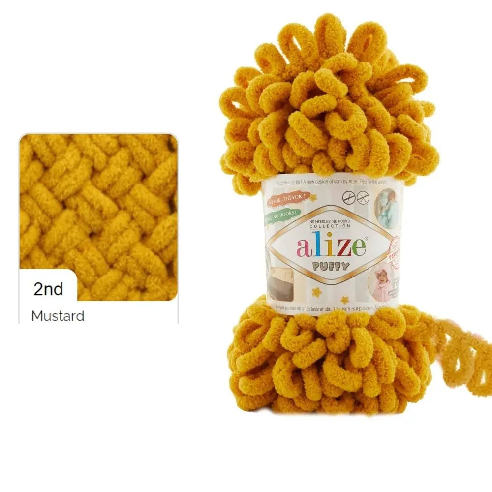 Alize Puffy Yarn, Finger Knitting