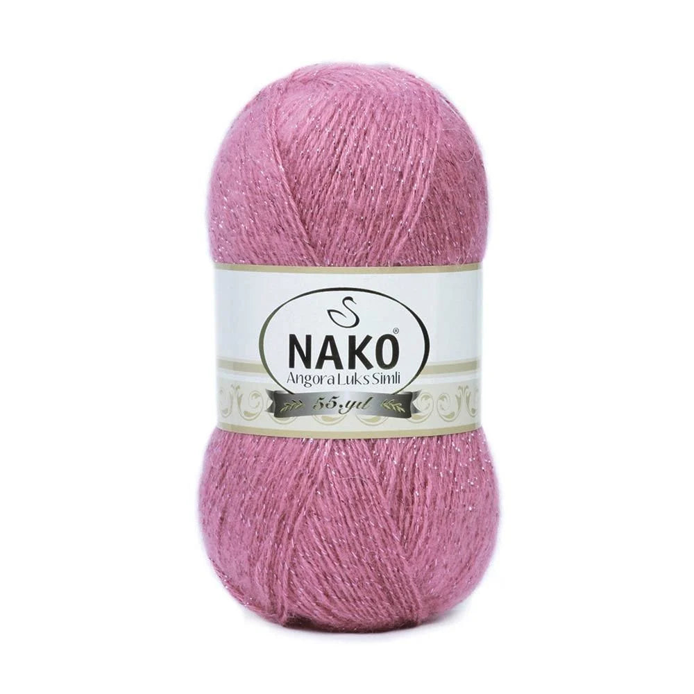 Nako Angora Luks simli, glitter, crochet knit yarn, Hobby Shopy