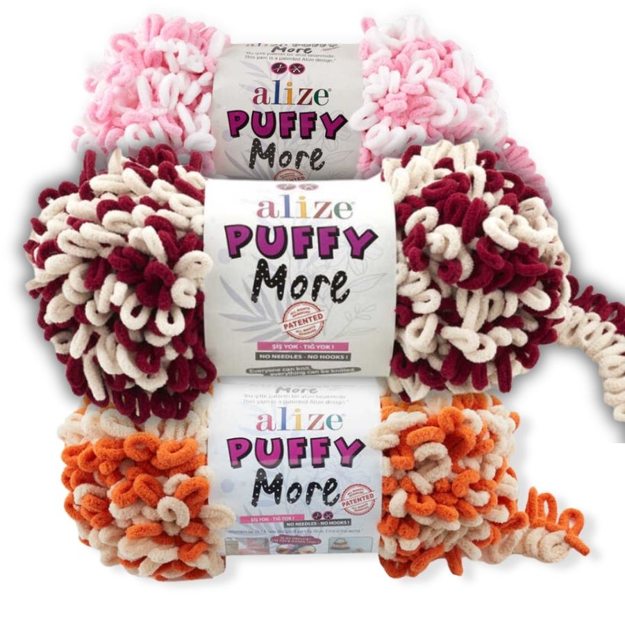 Alize Puffy More, Finger Knitting Yarn, Hobby Shopy, Amigurumi, Blanket